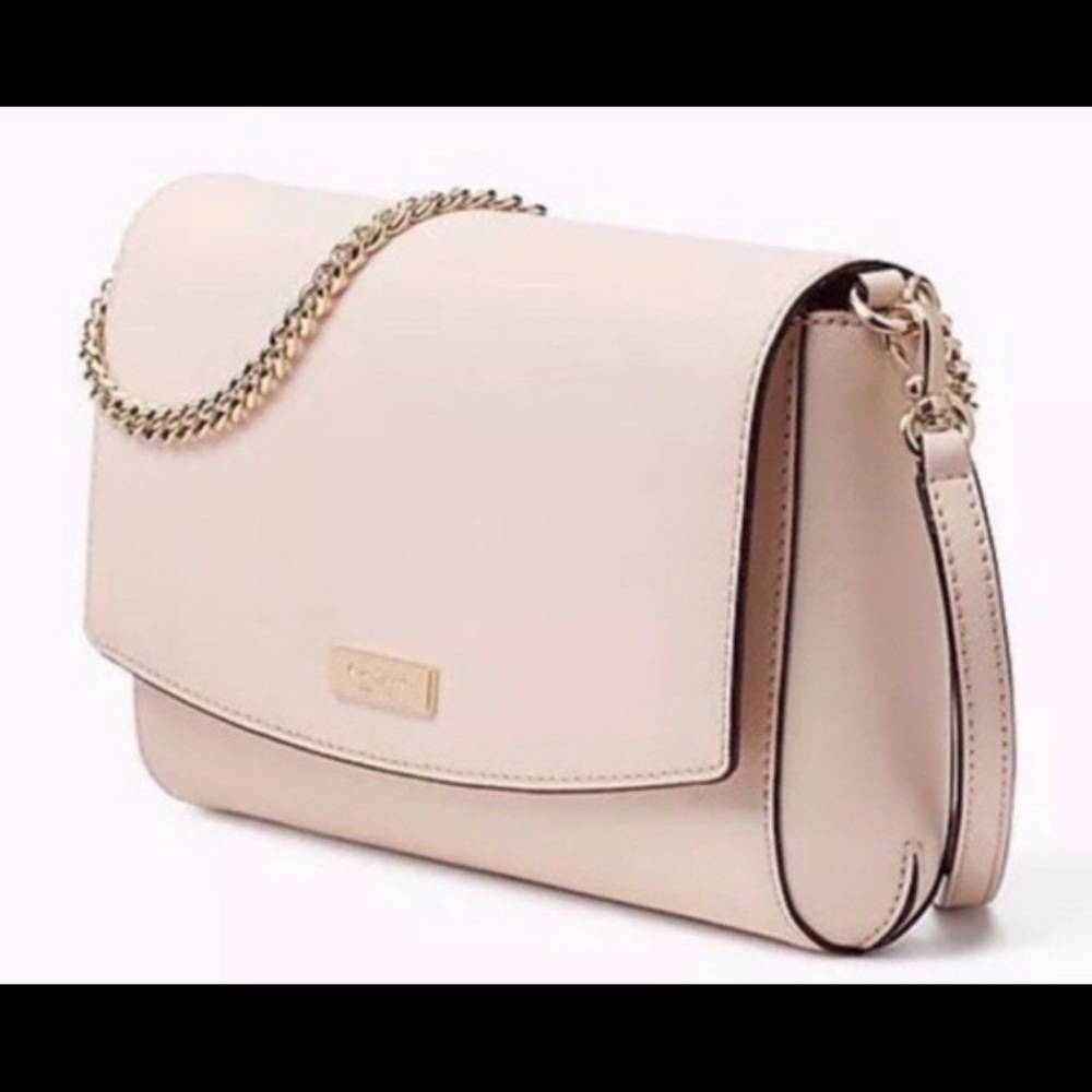 Blush Pink Crossbody Kate Spade Bag w/ Gold Chain